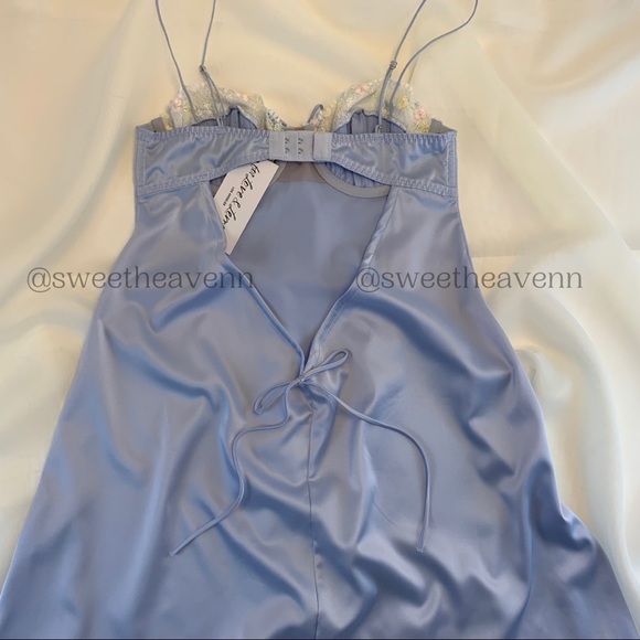 Paloma Slip Dress For Love & Lemons Blue Floral Silk - Picture 5 of 6